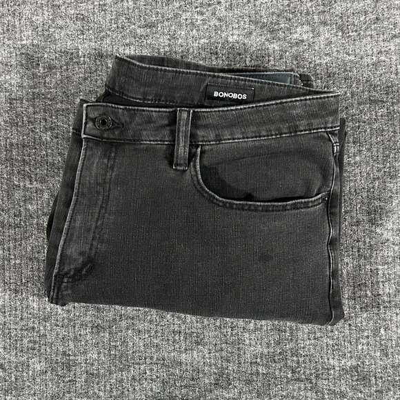 Bonobos Other - Bonobos Jeans Mens's Size 38x32 Black Straight Leg Denim Casual Stretch READ